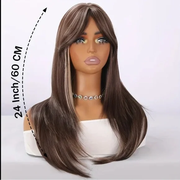 New Elegant Brown With Highlights Women's Wig